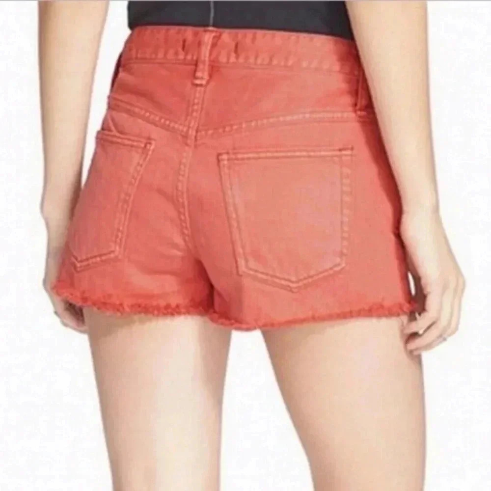 NWT Free People Orange Frayed Shorts - Picture 3 of 6